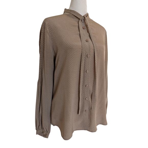 Jeunesse Claudine 100% Silk Polka Dot Button Up Blouse Medium - Picture 3 of 9